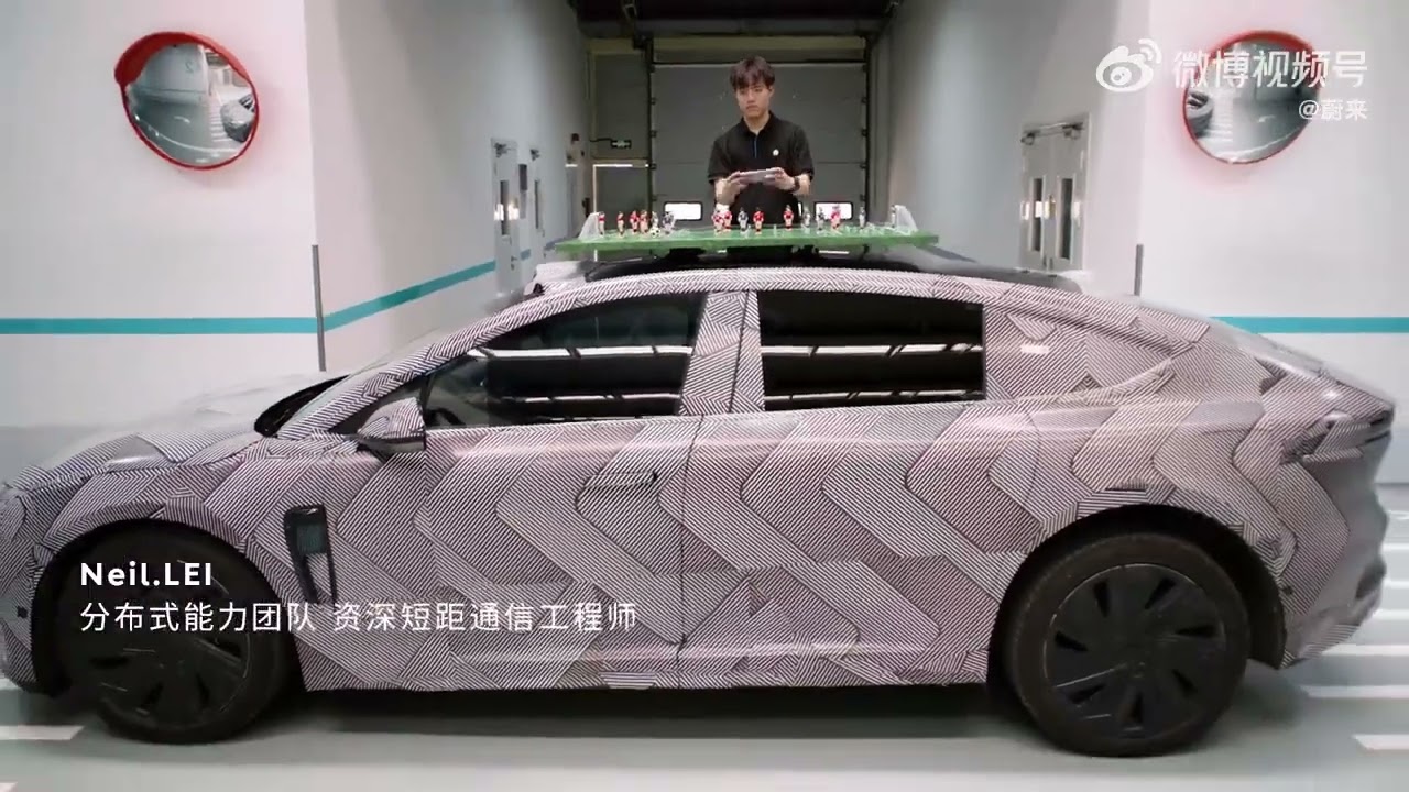 Nio ET9 SkyRide suspension system allows to play table football on the top of the car