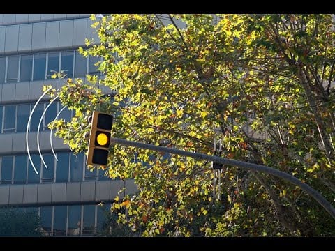 The car that communicates with traffic lights