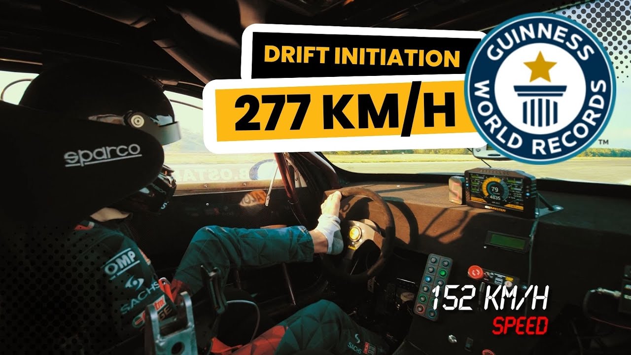 277 KM/H - WEJŚCIE W DRIFT ze stopą na kierownicy! ONBOARD | Rekord Guinnessa