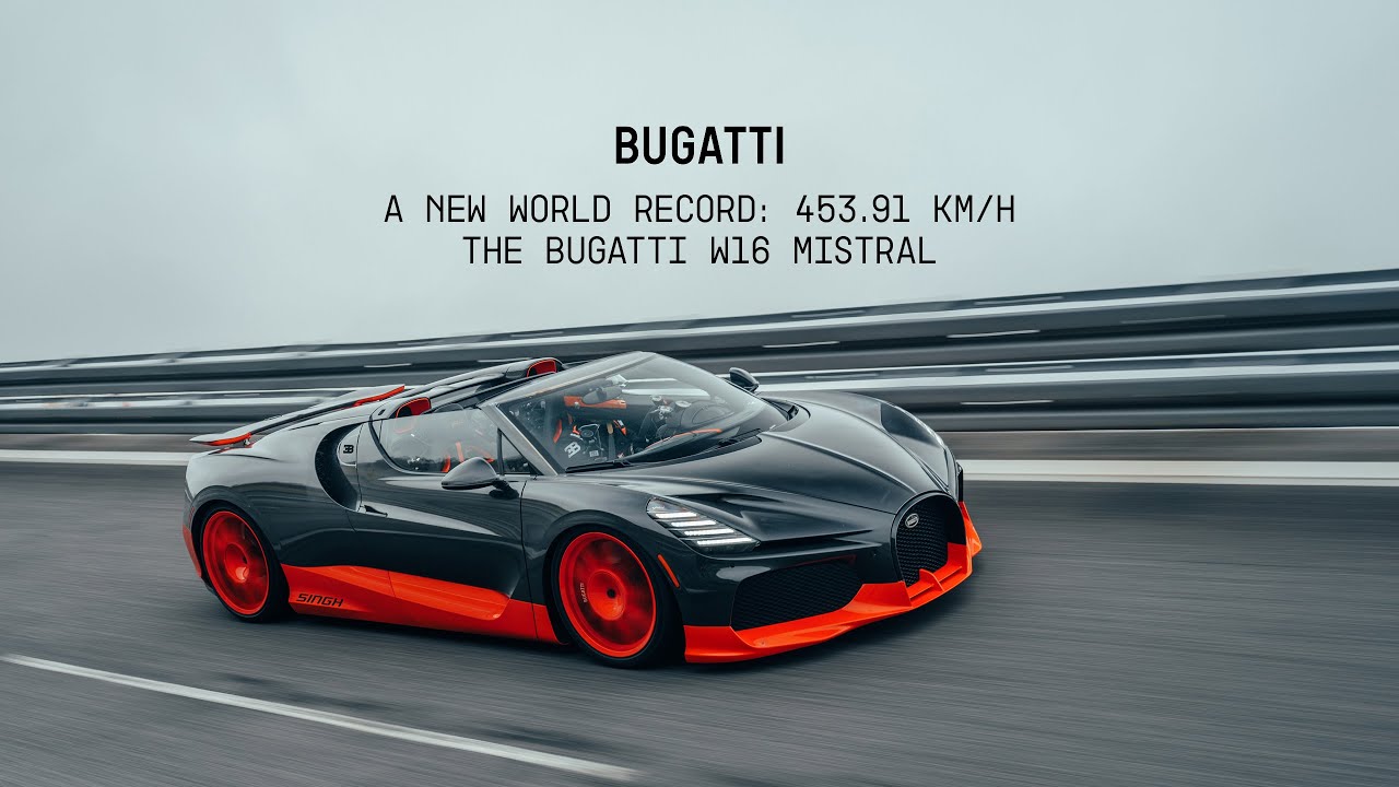 BREAKING BARRIERS: BUGATTI W16 MISTRAL sets new record for fastest open-top car in the world