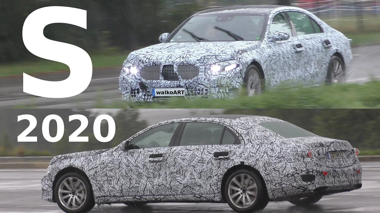 Mercedes Erlkönig S -Klasse 2020 W223 im Regen  - S-Class 2020 prototype on a rainy day 4K SPY VIDEO