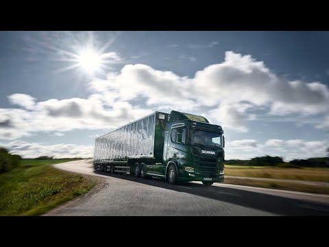 The solar-powered Scania truck