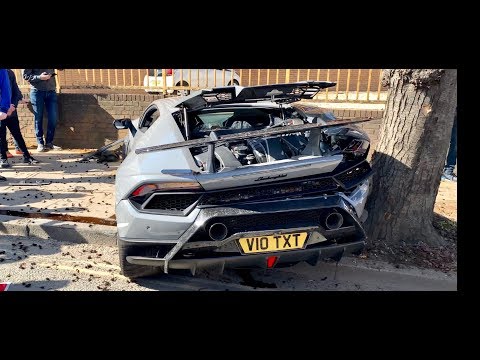HUGE Lamborghini Huracan Performante Crash Leaving Supercars Meet, London