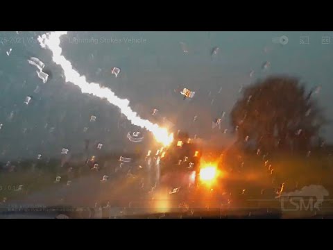 06-25-2021 Waverly, KS - Lightning Strikes Vehicle