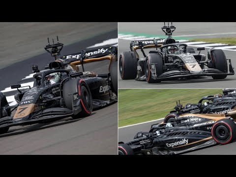 Brad Pitt driving Formula 1 car at the #BritishGP in Silverstone | Live track footage