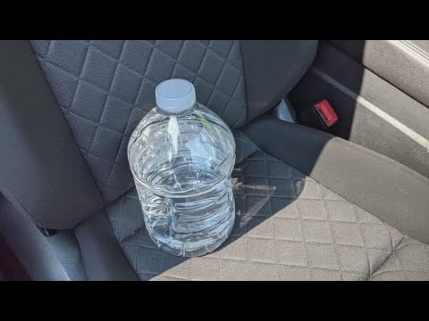 Leaving a water bottle in the car could start a fire