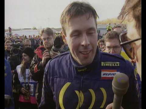 Colin McRae winning the WRC Championship title in 1995