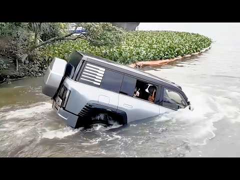 BYD Yangwang U8 Entering a Large River – Full Process and Emergency Floating Feature Demonstration