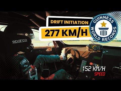 277 KM/H - WEJŚCIE W DRIFT ze stopą na kierownicy! ONBOARD | Rekord Guinnessa