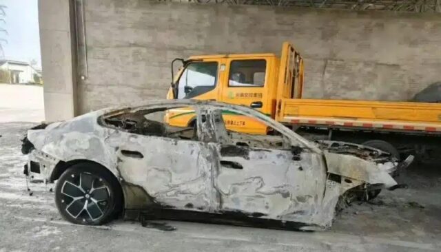 Xiaomi SU7 after crash and burn