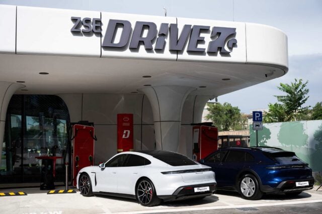 Nabíjací hub ZSE Drive na Landererovej ulici v Bratislave