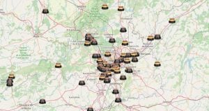 mapa aktivovaných výstražných majákov