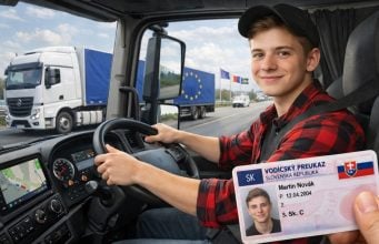 EÚ chce do nákladných áut posadiť už 17-ročných vodičov mladý vodič sediaci za volantom nákladného vozidla