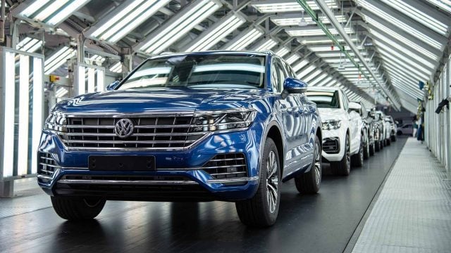 Výroba vozidiel VW Touareg v závode Volkswagen Slovakia