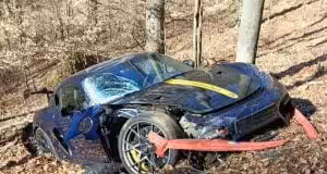 Porsche 718 Cayman GT4 RS havária Pezinská Baba