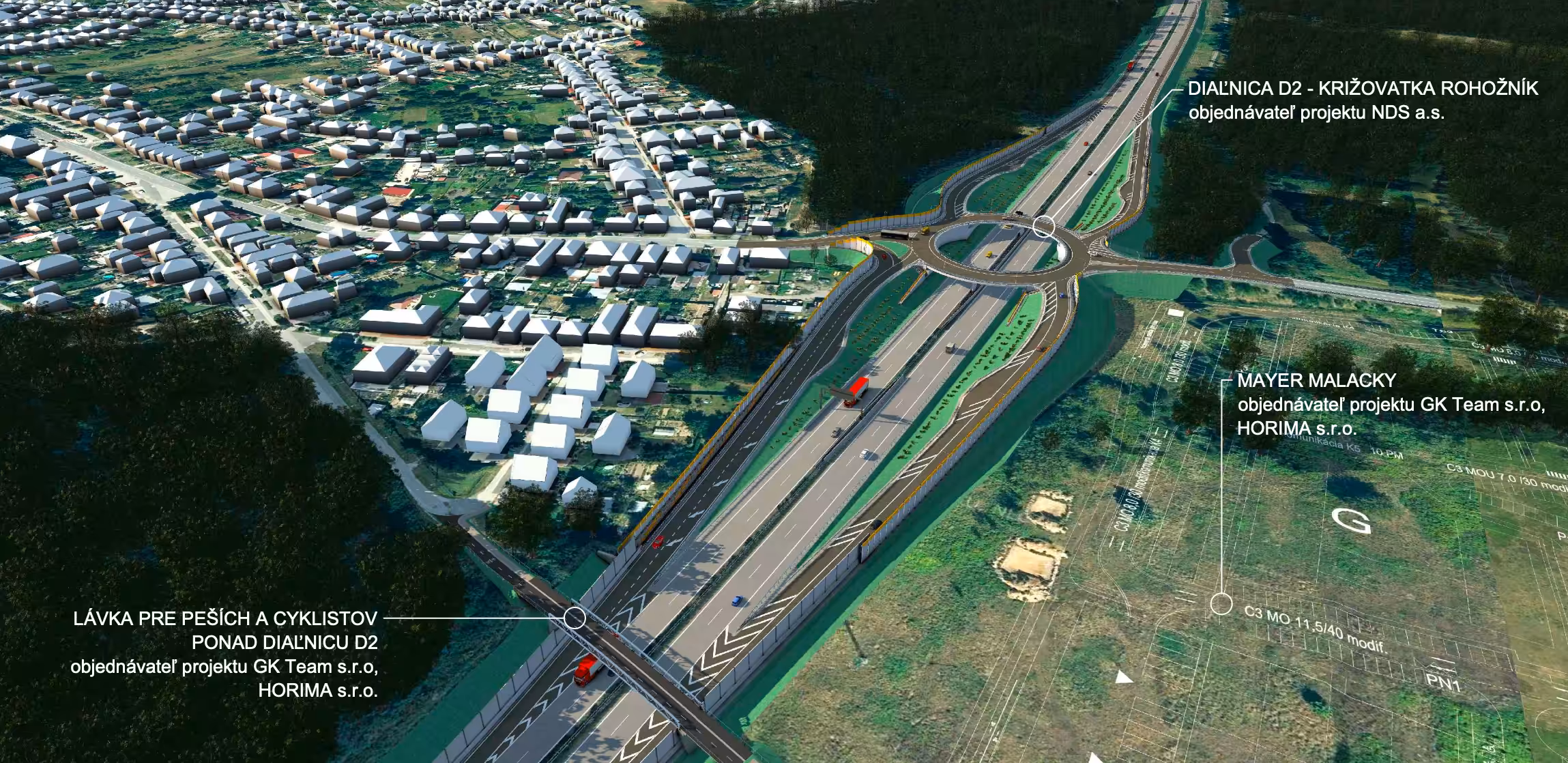 križovatka na diaľnici D2 pri Malackách