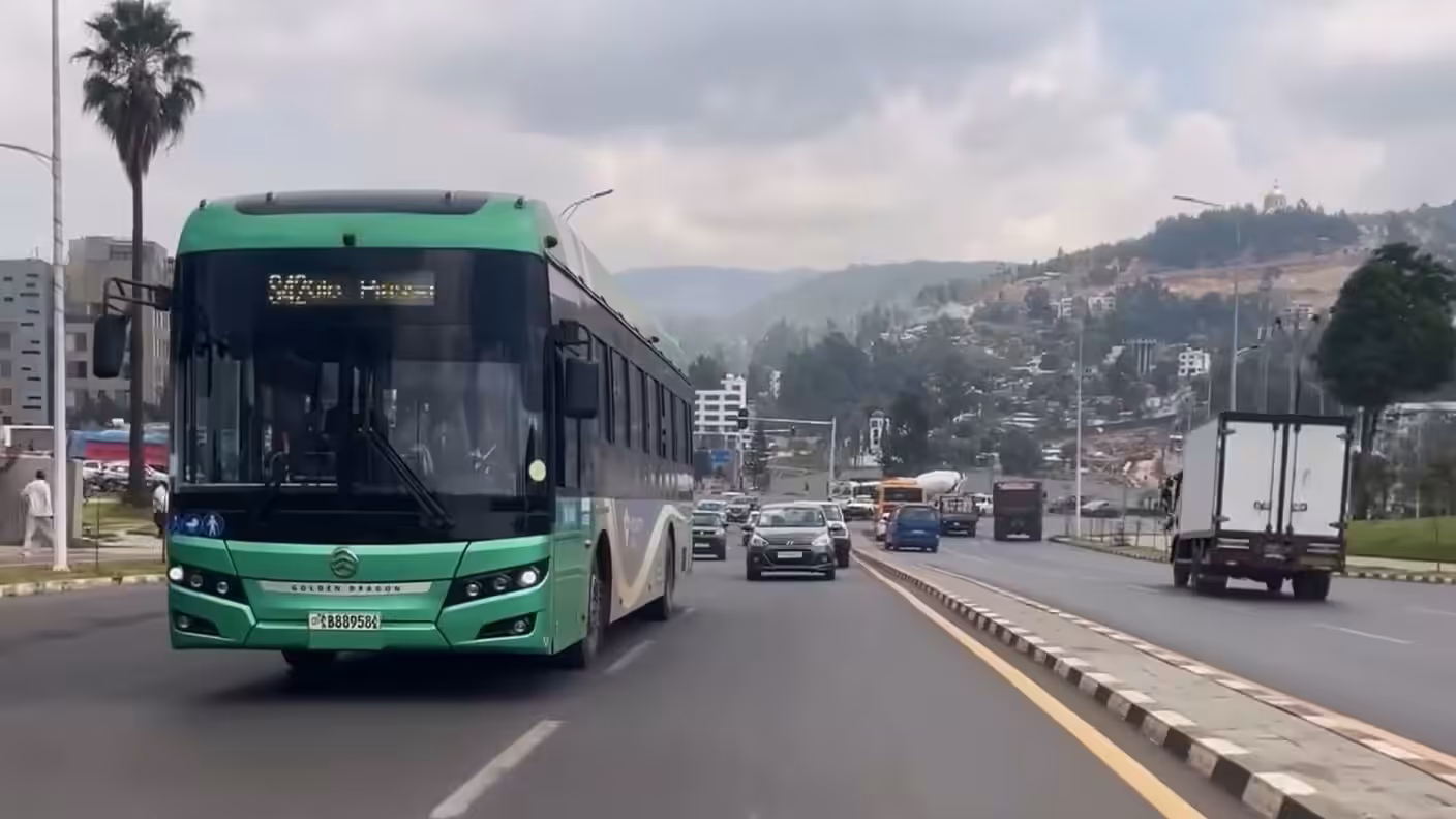 elektrický autobus v hlavnom meste Etiópie
